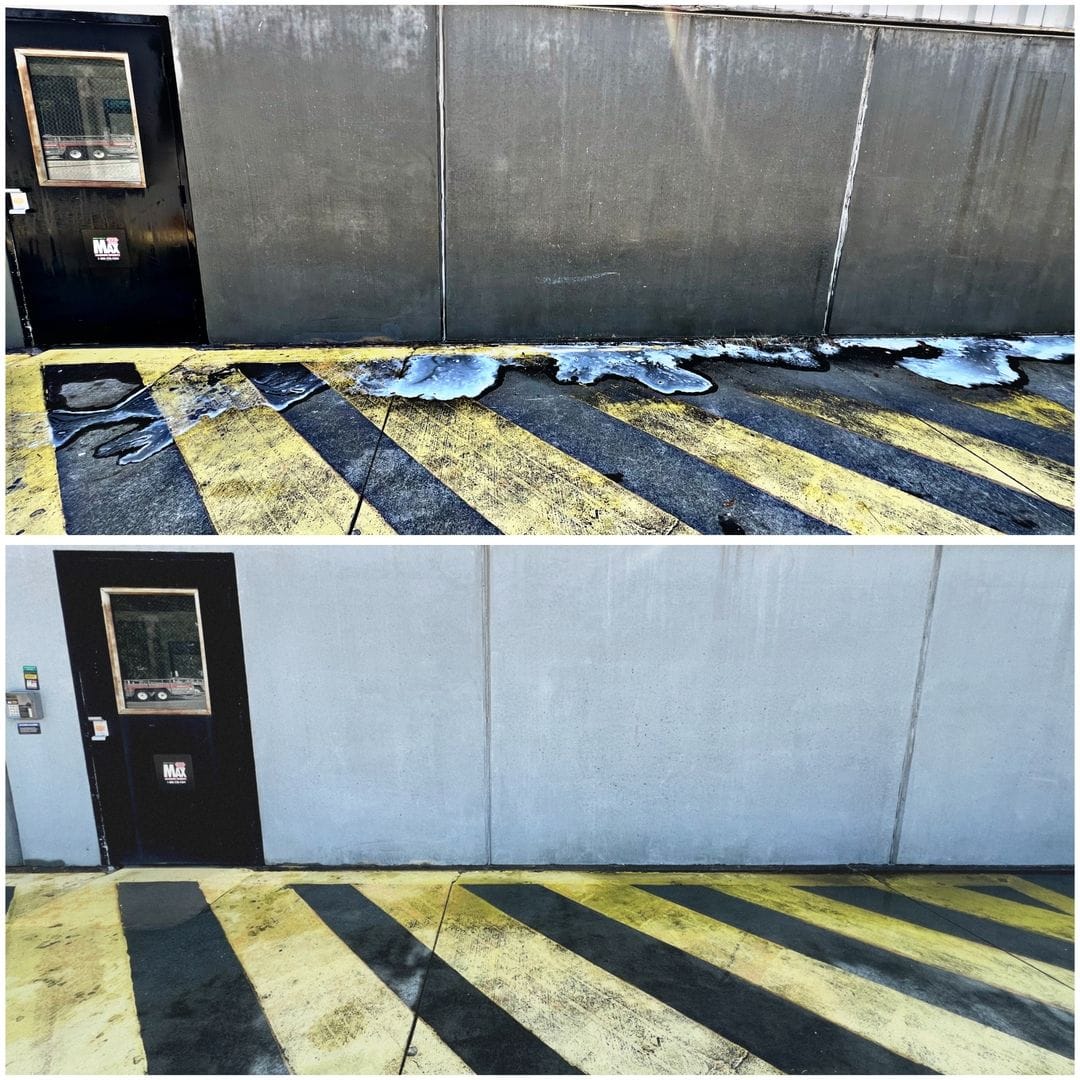 Before and after exterior cleaning by Flow Pressure Washing